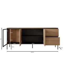 Vicious - Dressoir met LED - Eiken - 201x41x85 cm