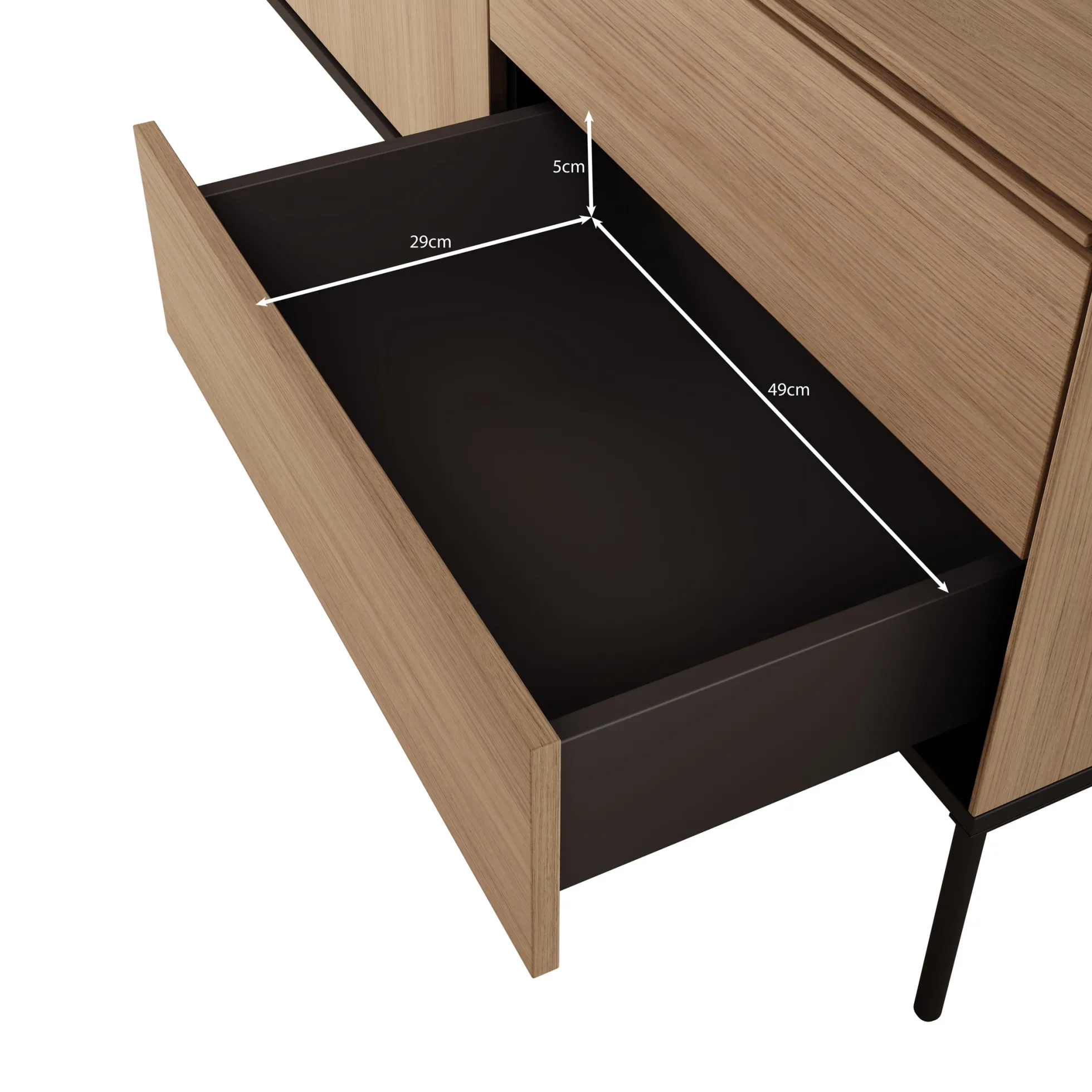 Vicious - TV-Meubel met LED - Eiken - 197x41x62 cm