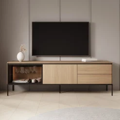 Vicious - TV-Meubel met LED - Eiken - 197x41x62 cm