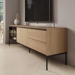 Vicious - TV-Meubel met LED - Eiken - 197x41x62 cm