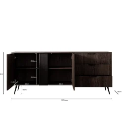 Victoria - Dressoir - Donker eiken - 195x38x81 cm