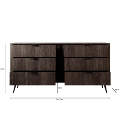 Victoria - Ladekast - Donker eiken - 163x38x81 cm
