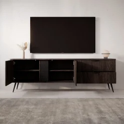 Victoria - TV-Meubel - Donker eiken - 195x38x61 cm