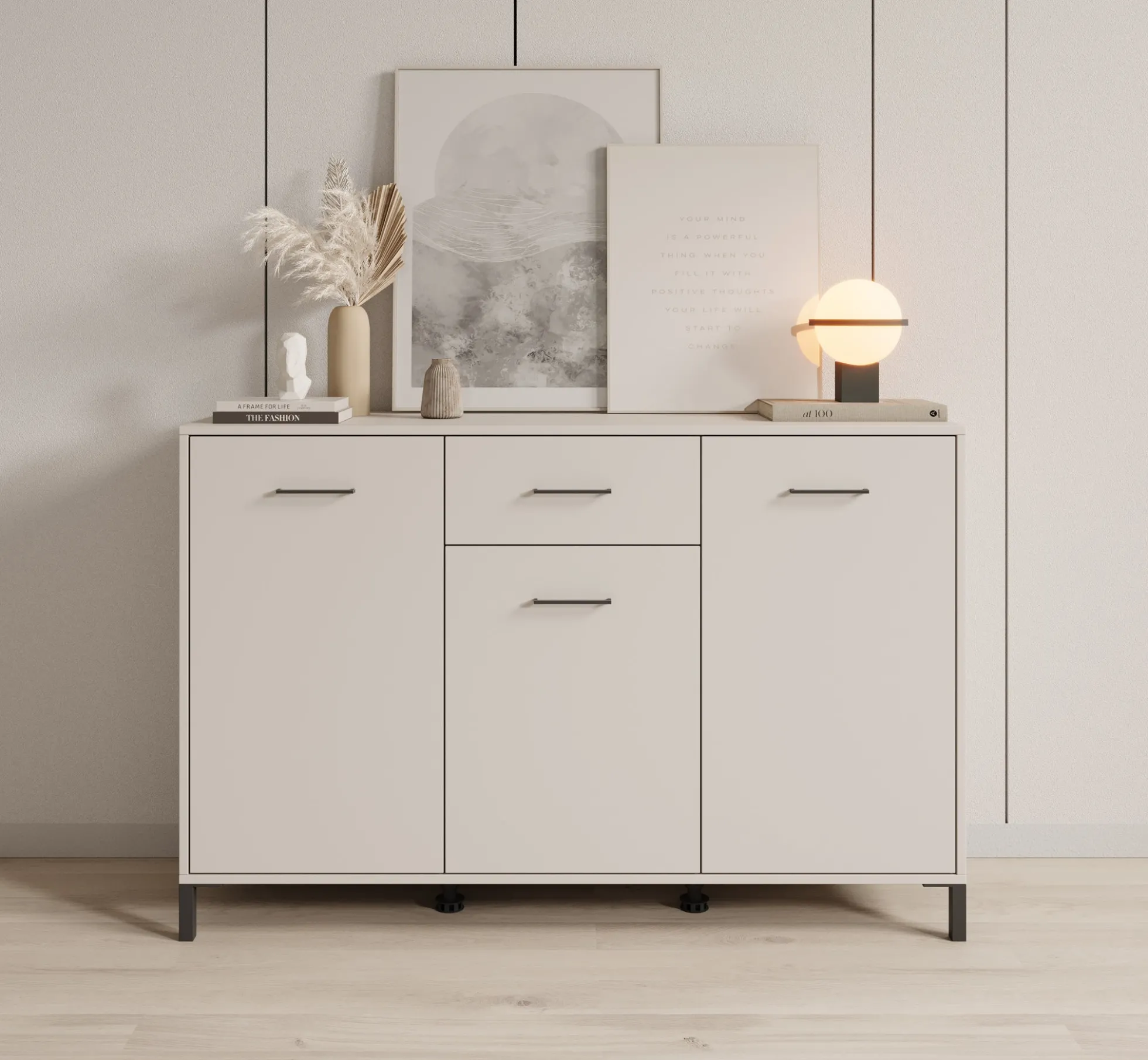 Vidor 1 - Dressoir - Beige - 138x40x90 cm