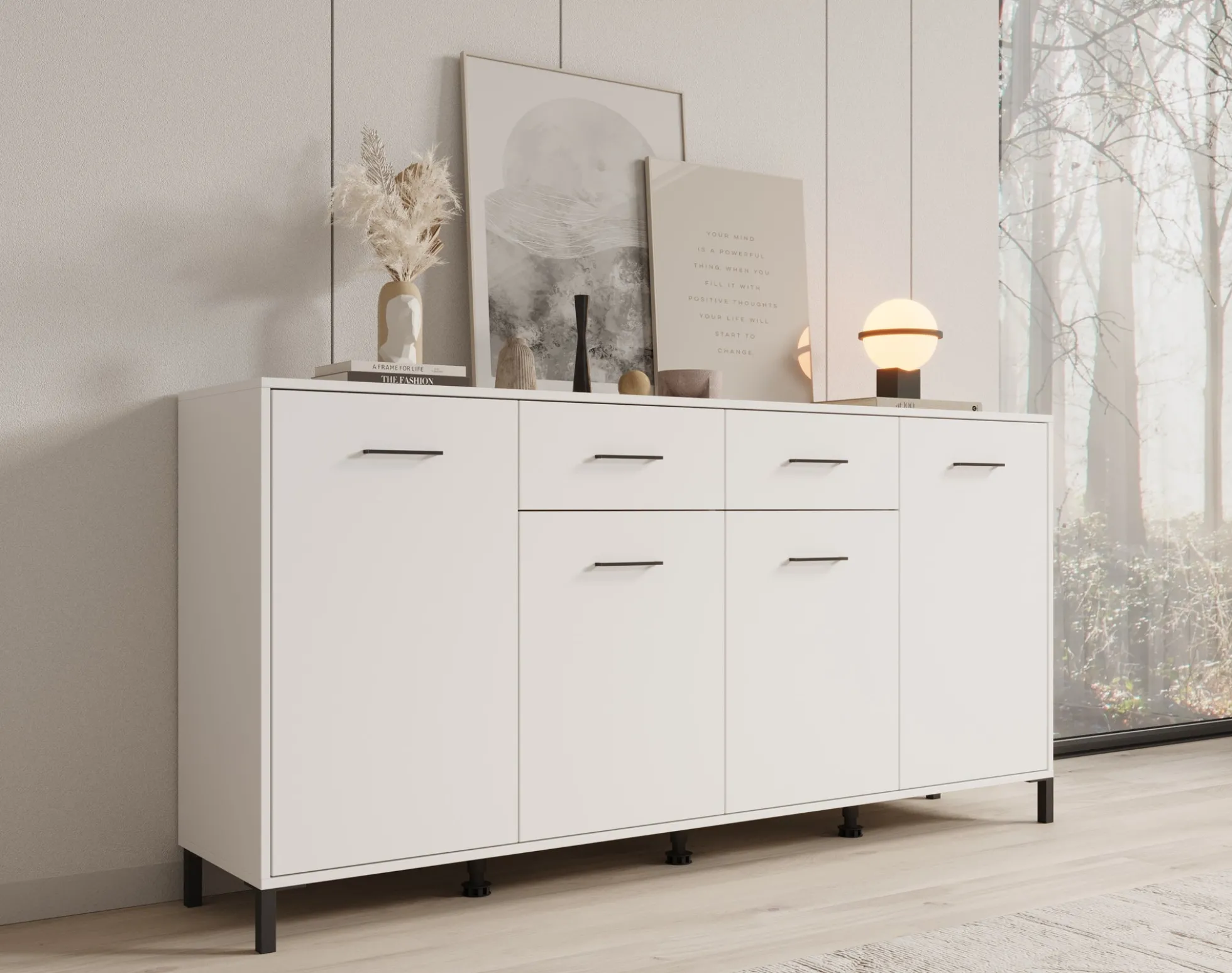 Vidor - Dressoir - Wit - 183x40x90 cm