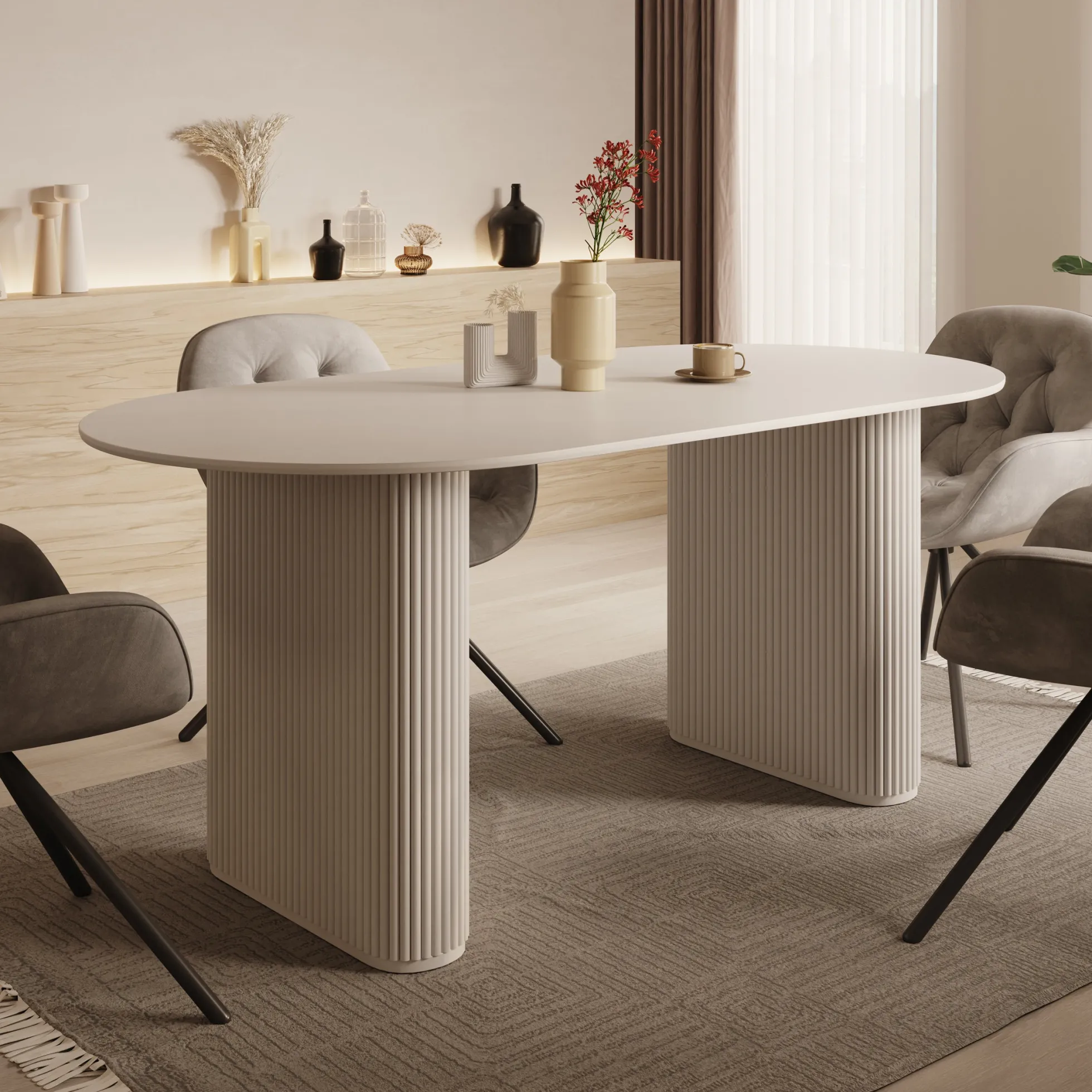 Viento - Eetkamertafel - Wit - 180x90x76 cm