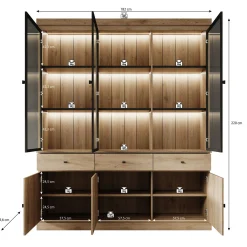 Vince 2 - Buffetkast - Eiken - 182x40x220 cm