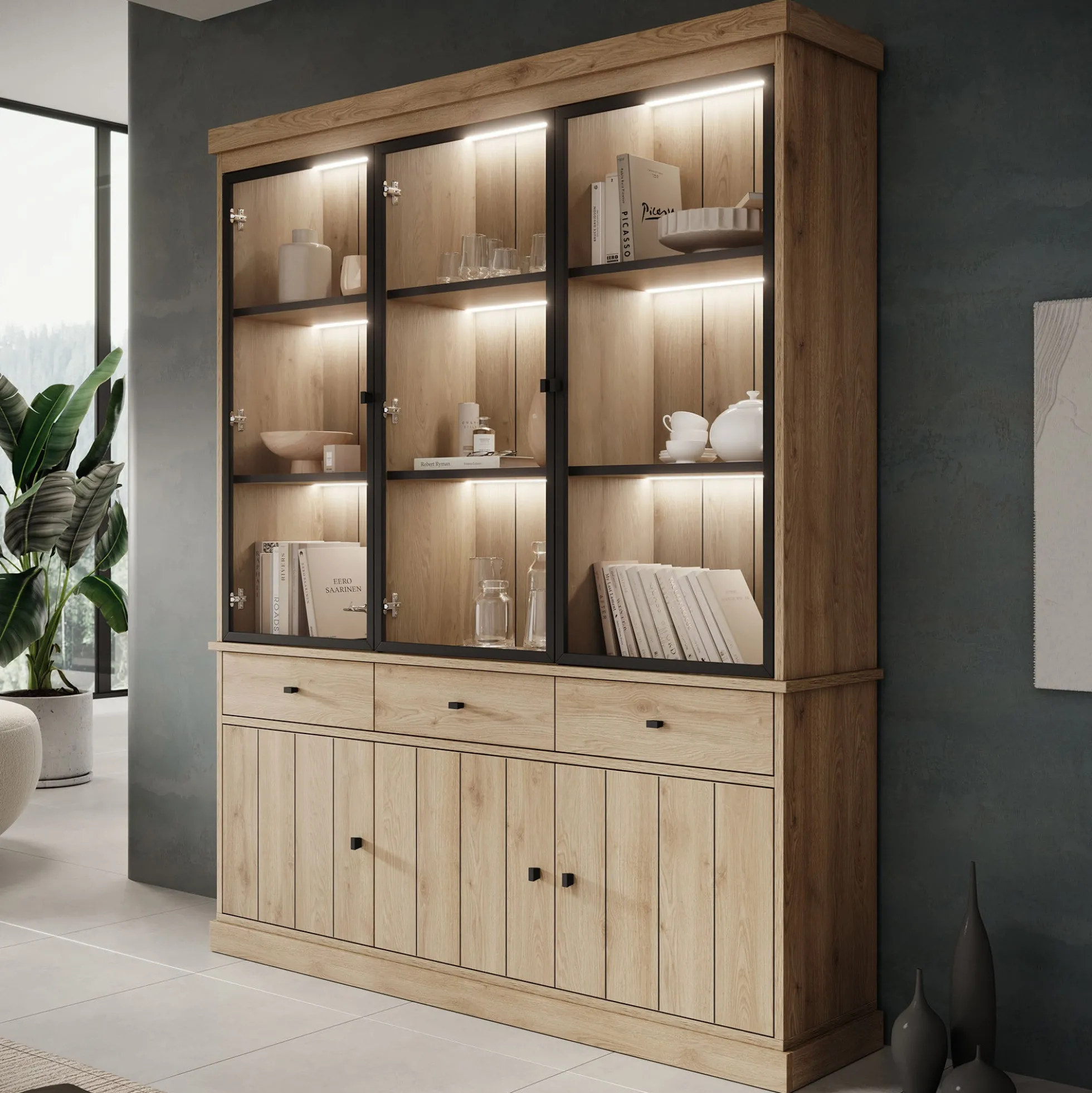 Vince 2 - Buffetkast - Eiken - 182x40x220 cm