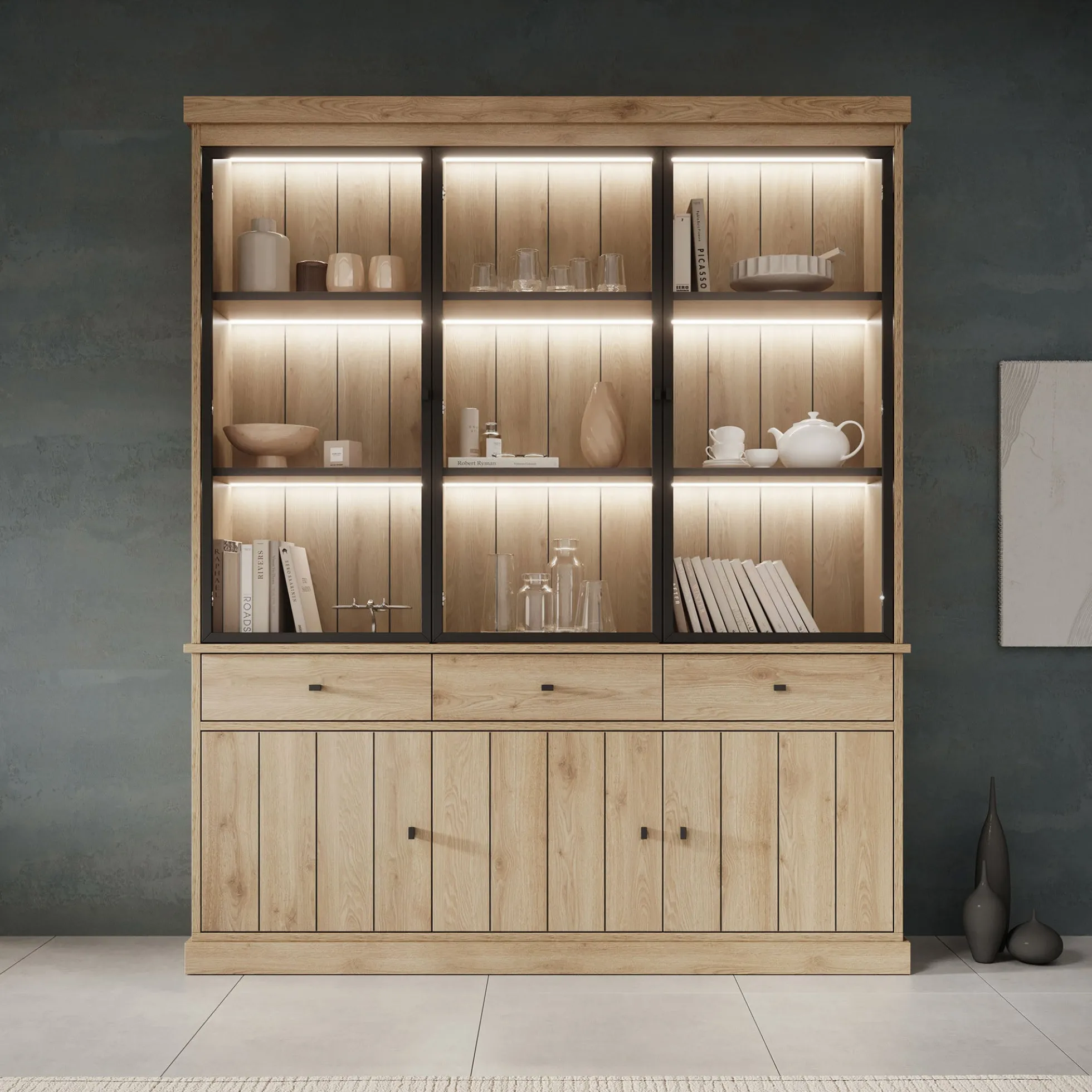 Vince 2 - Buffetkast - Eiken - 182x40x220 cm