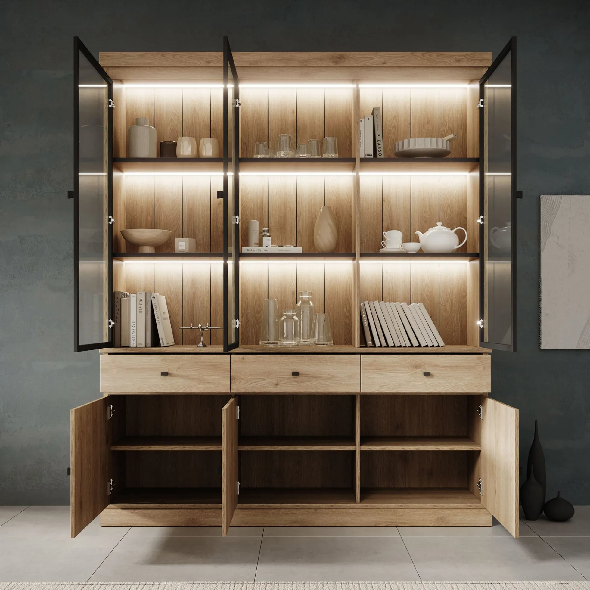 Vince 2 - Buffetkast - Eiken - 182x40x220 cm