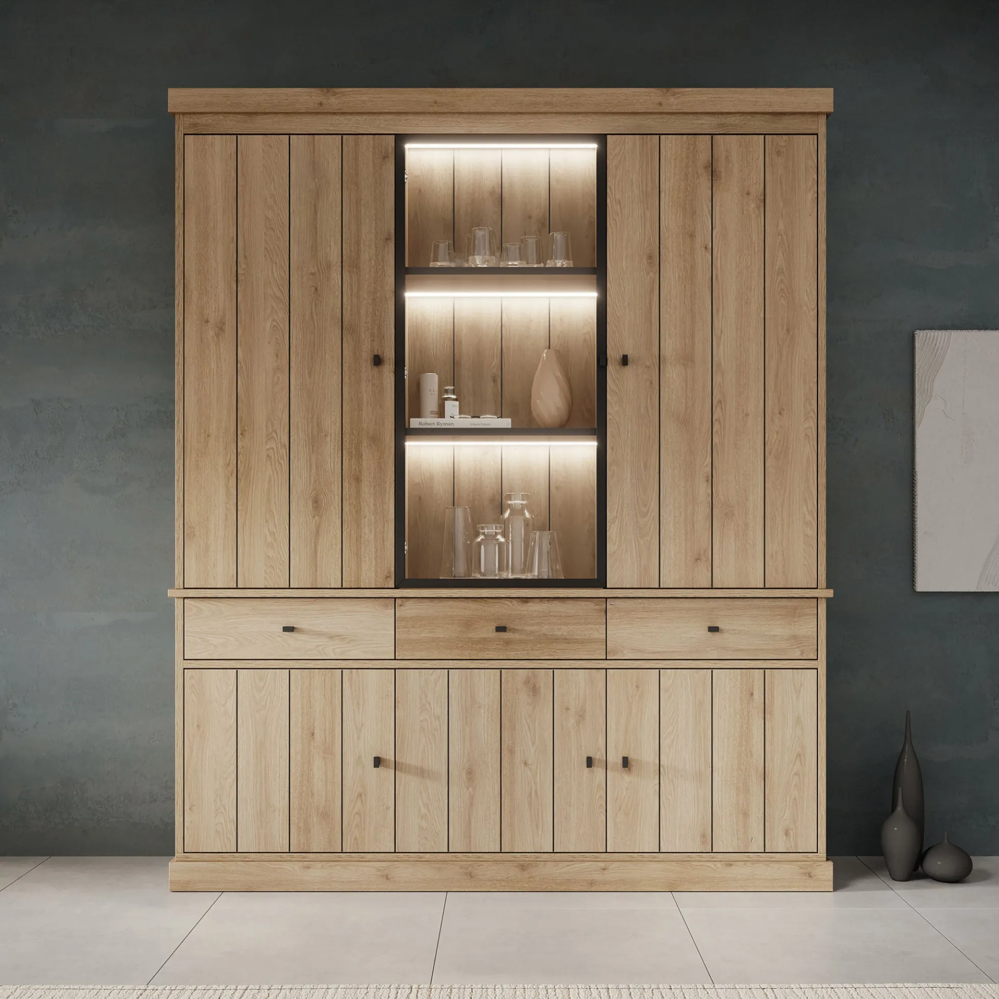 Vince 3 - Buffetkast - Eiken - 182x40x220 cm
