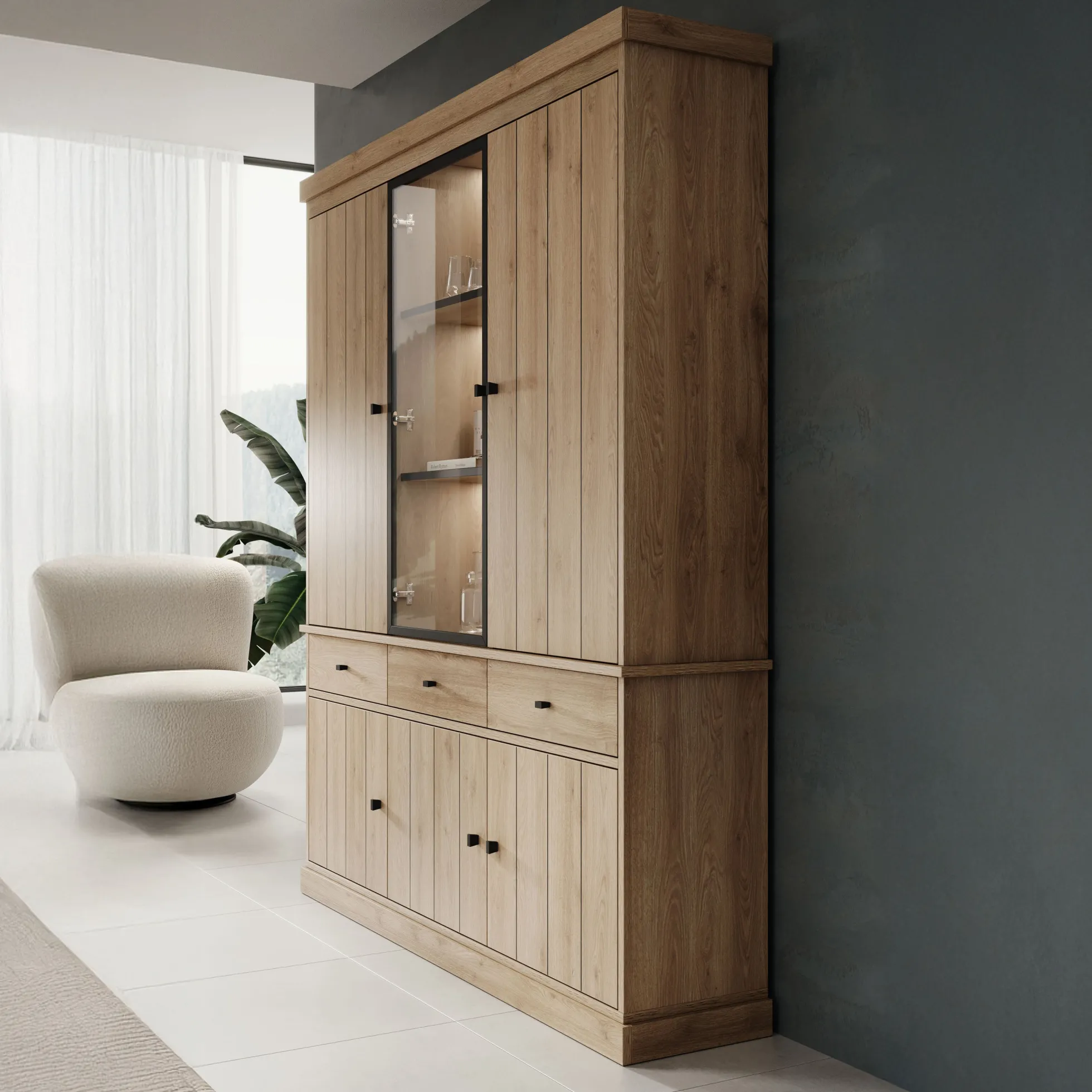 Vince 3 - Buffetkast - Eiken - 182x40x220 cm