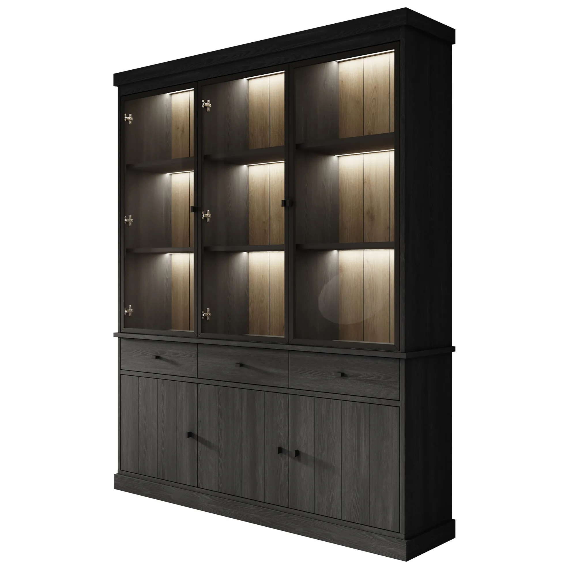 Vince 2 - Buffetkast - Zwart - 182x40x220 cm