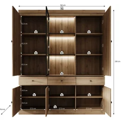 Vince 3 - Buffetkast - Zwart - 182x40x220 cm