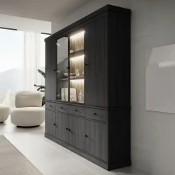 Vince 4 - Buffetkast - Zwart - 240x40x220 cm