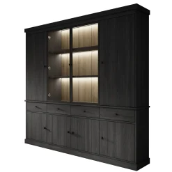 Vince 4 - Buffetkast - Zwart - 240x40x220 cm