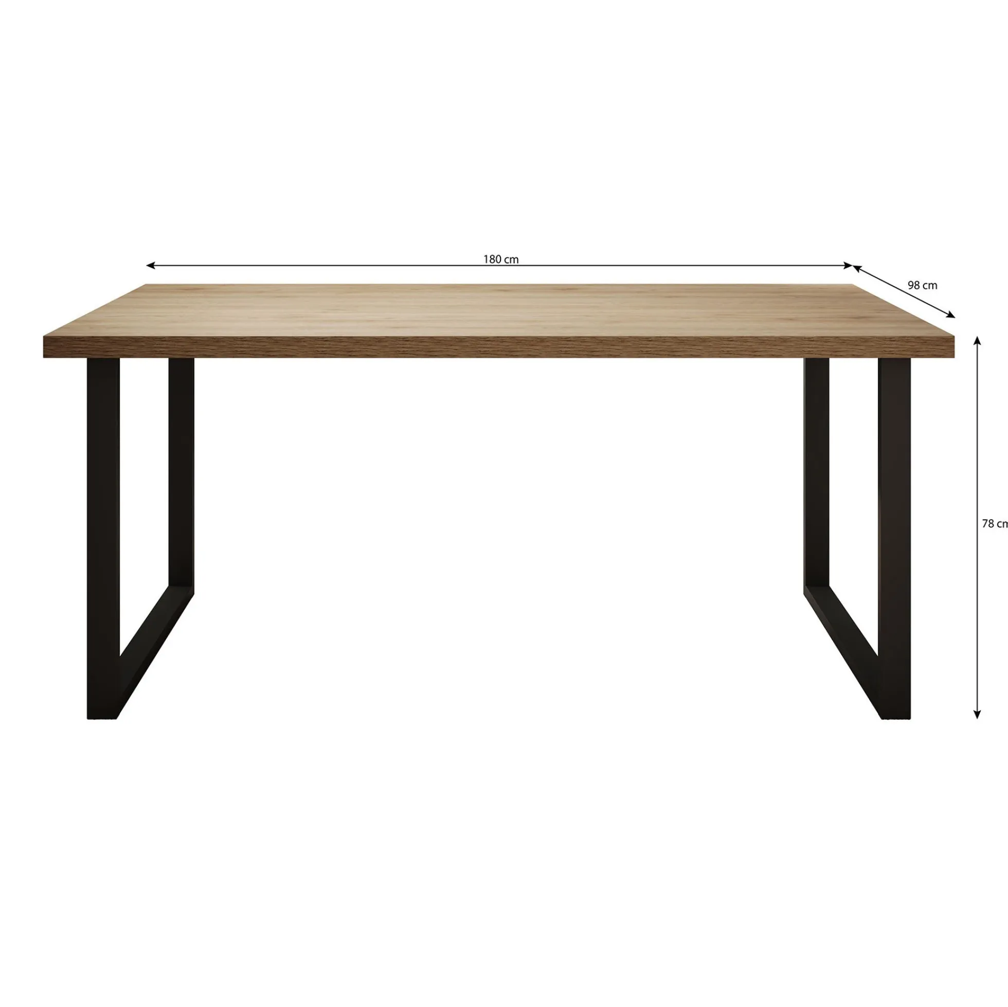 Vince - Eetkamertafel - Eiken - 180x98x78 cm
