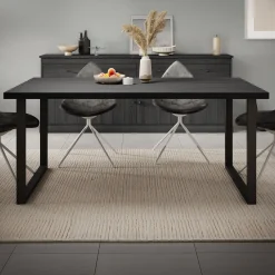 Vince - Eetkamertafel - Zwart - 180x98x78 cm