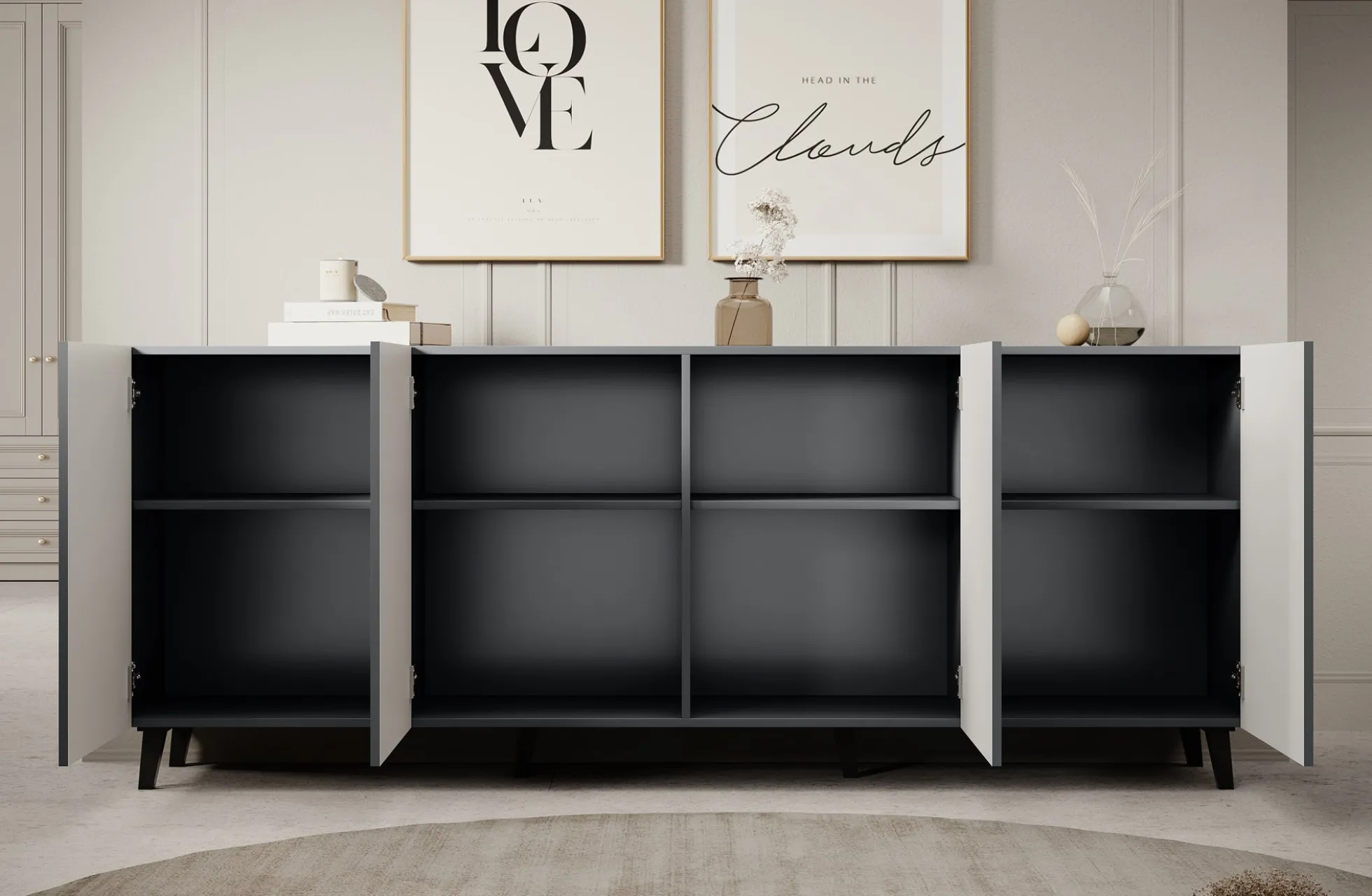 Vintar - Dressoir - Antraciet - 201x42x83 cm