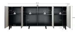 Vintar - Dressoir - Antraciet - 201x42x83 cm