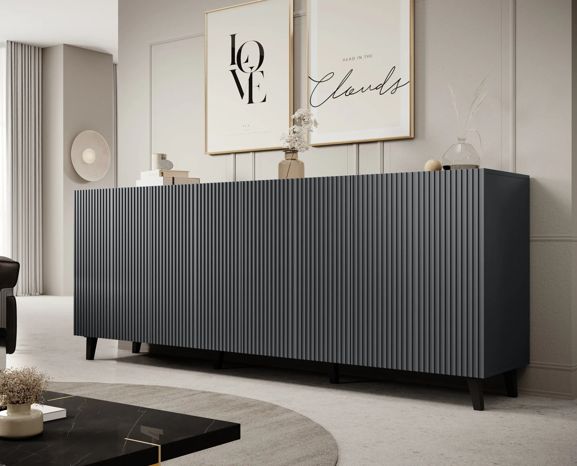 Vintar - Dressoir - Antraciet - 201x42x83 cm