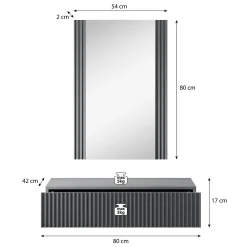 Vintar - Kaptafel met spiegel - Eiken - 80x42 cm