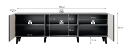 Vintar - TV-Meubel - Antraciet - 150 cm
