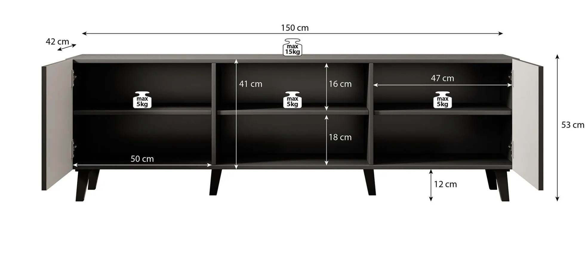Vintar - TV-Meubel - Eiken - 150 cm