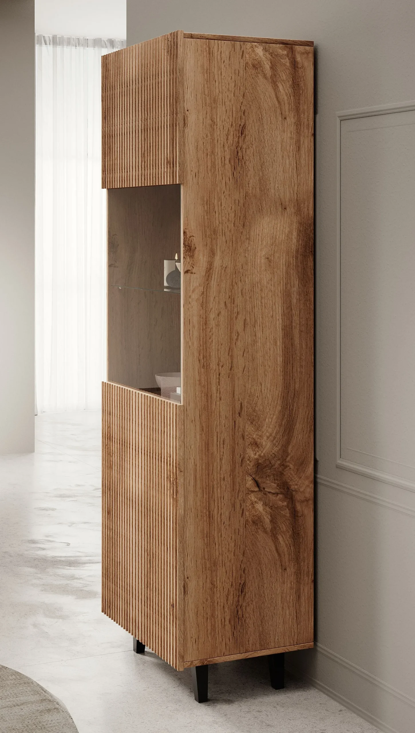 Vintar - Vitrinekast - Eiken - 60x42x183 cm