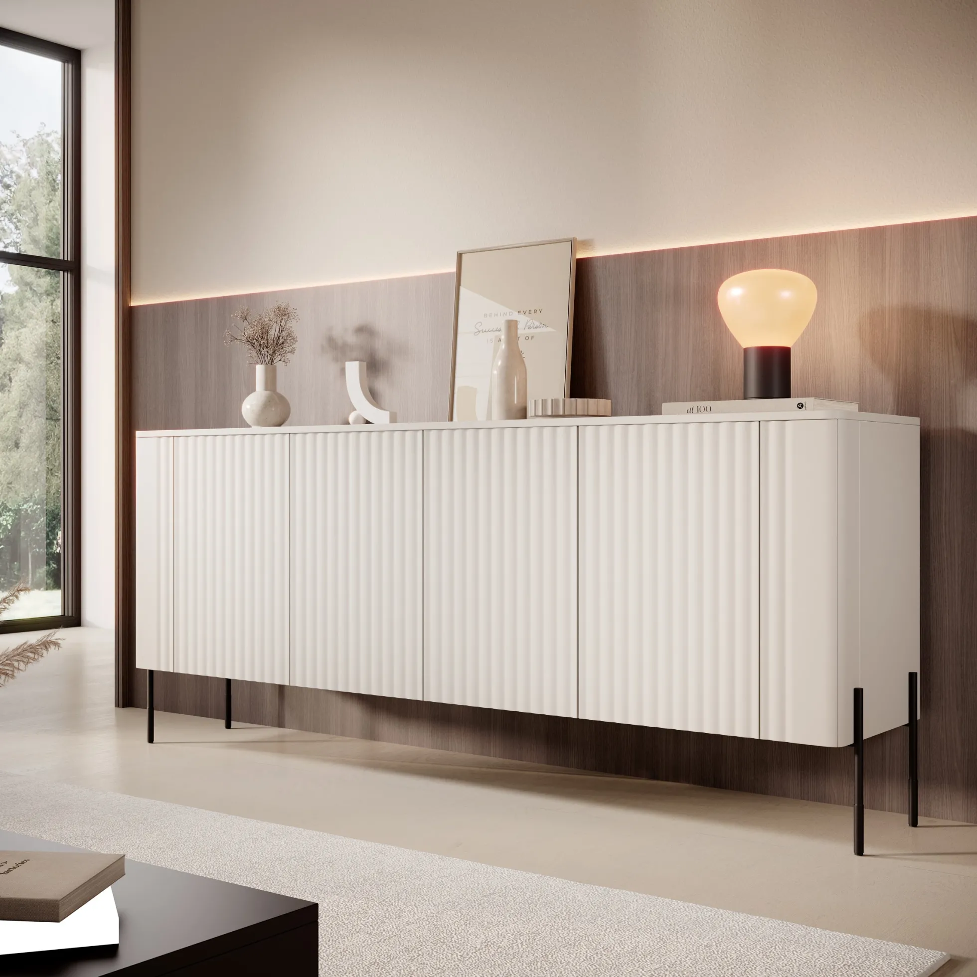 Vivi - Dressoir - Beige - 190x40x80 cm