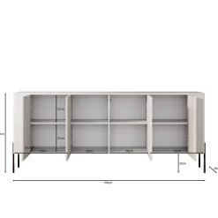 Vivi - Dressoir - Wit - 190x40x80 cm