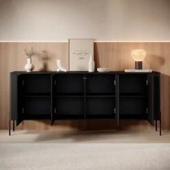 Vivi - Dressoir - Zwart - 190x40x80 cm