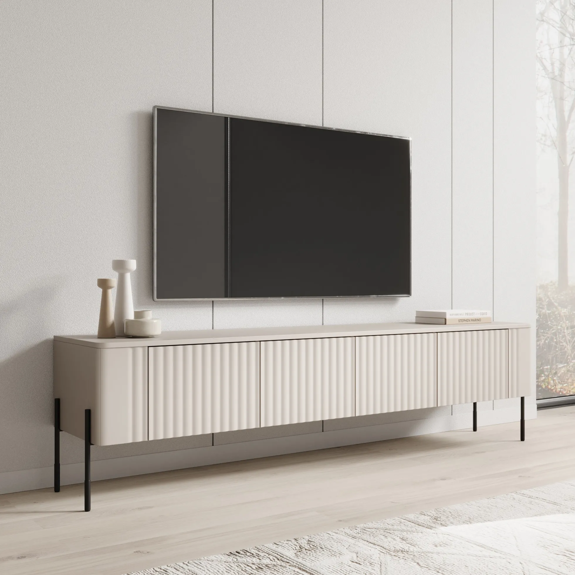 Vivi - TV-Meubel - Beige - 190x40x50 cm