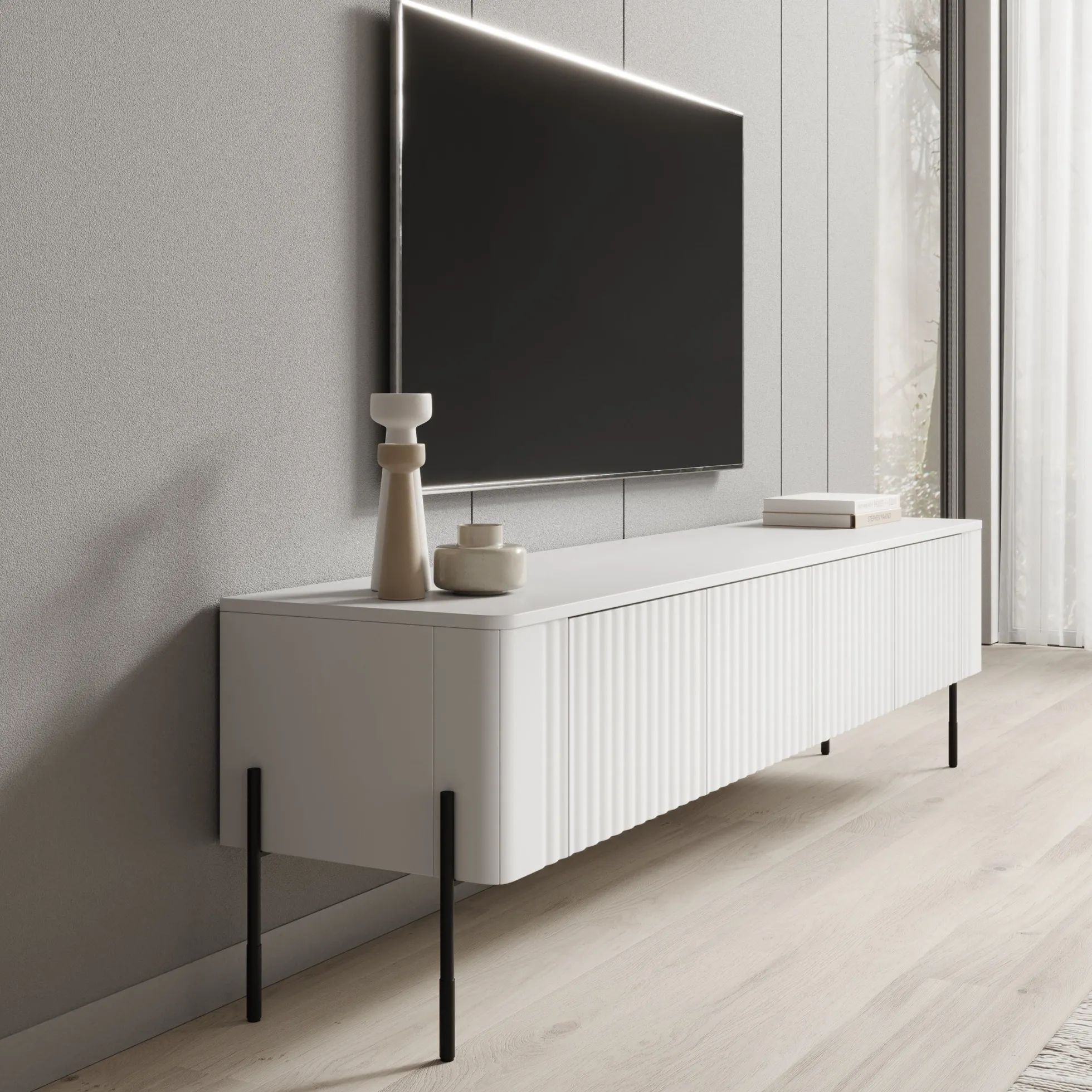 Vivi - TV-Meubel - Wit - 190x40x50 cm
