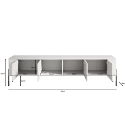 Vivi - TV-Meubel - Zwart - 190x40x50 cm