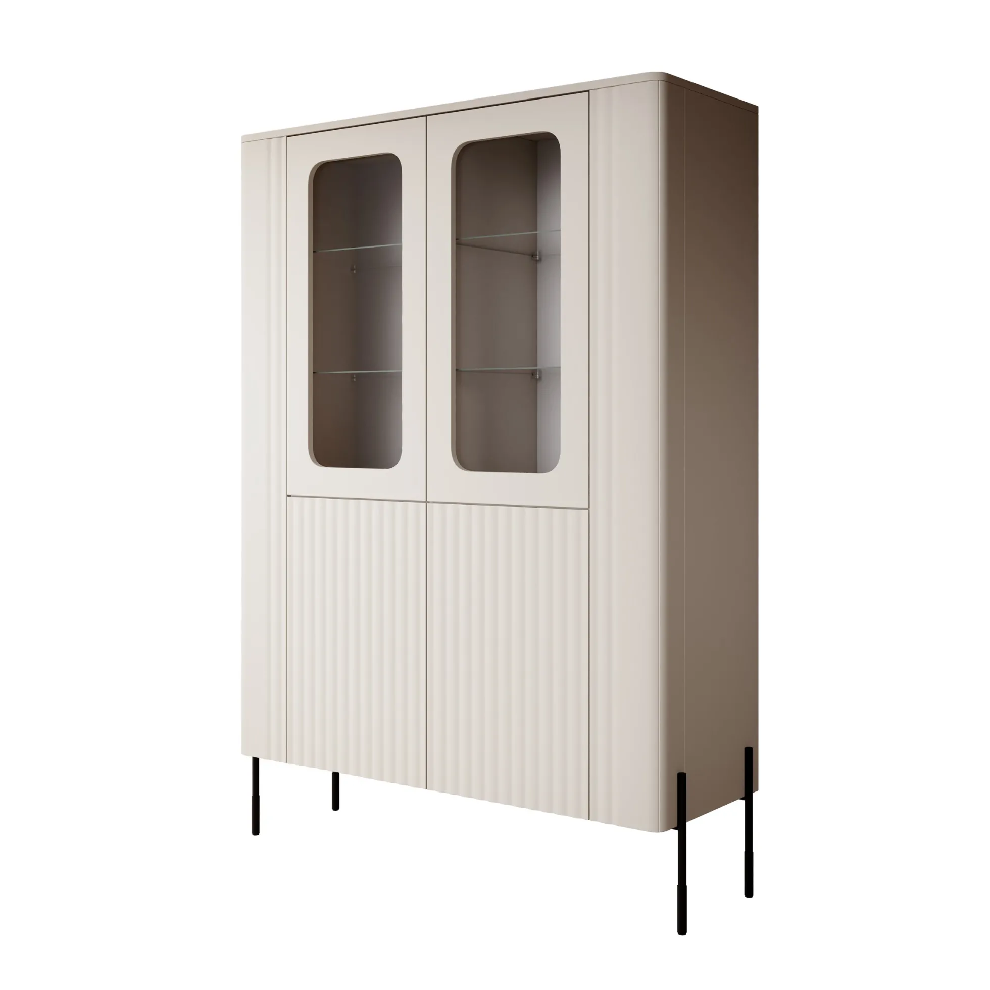Vivi - Vitrinekast - Beige - 110x40x160 cm