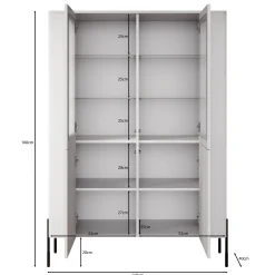 Vivi - Vitrinekast - Zwart - 110x40x160 cm