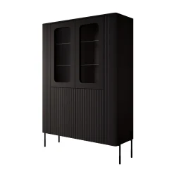 Vivi - Vitrinekast - Zwart - 110x40x160 cm