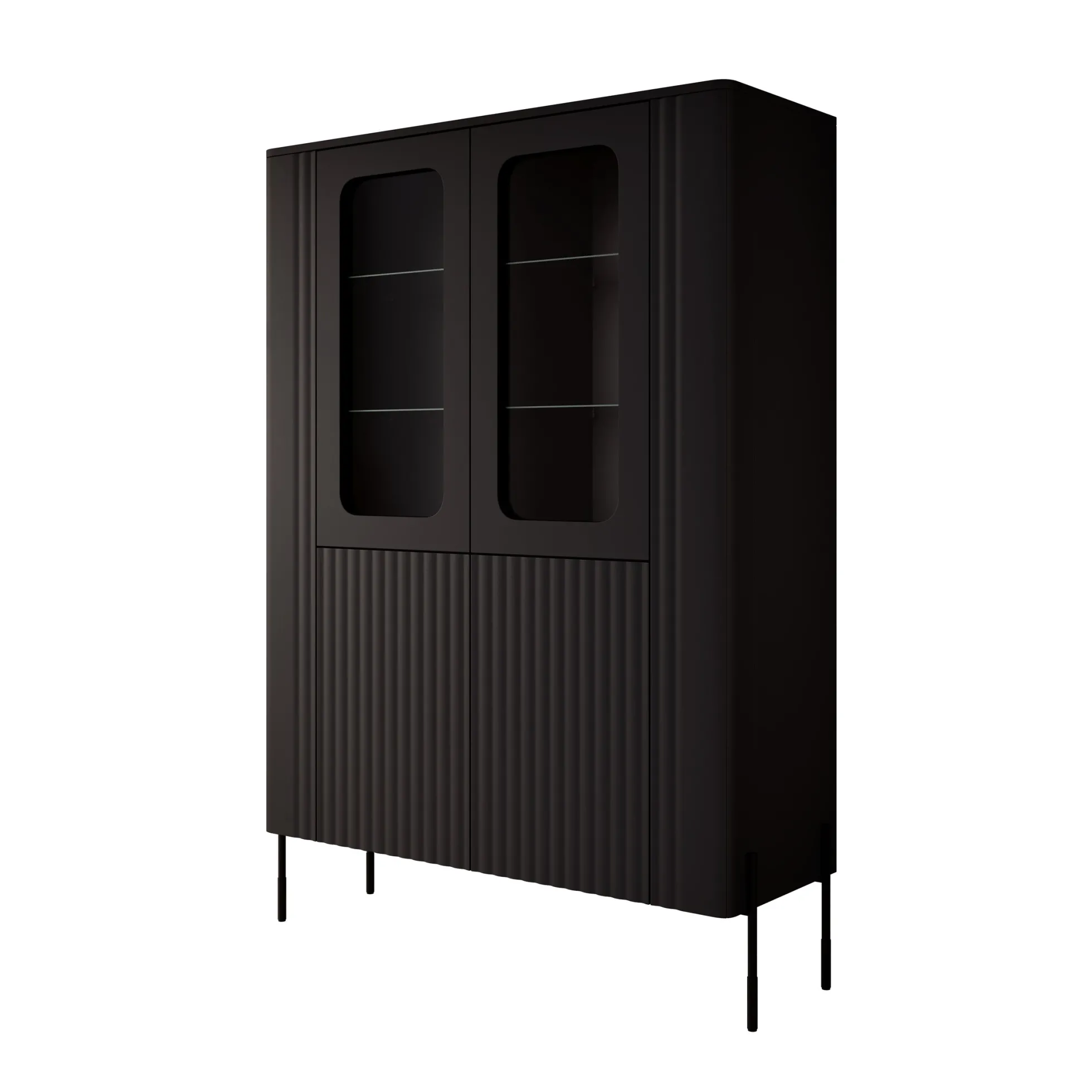 Vivi - Vitrinekast - Zwart - 110x40x160 cm