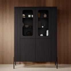 Vivi - Vitrinekast - Zwart - 110x40x160 cm