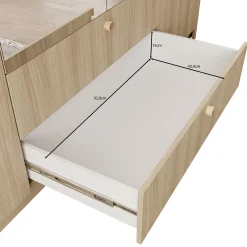 Voorne - Kledingkast met 4 deuren - Eiken - 213x55x208 cm