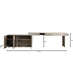 Whenua - Bureau rechts - Beige - 301x55x79 cm