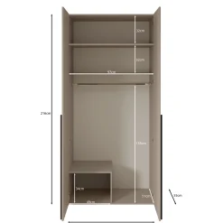 Whenua - Kledingkast met 2 deuren - Beige - 100x55x216 cm
