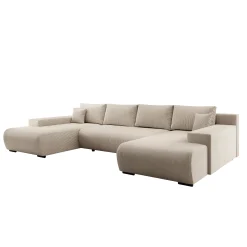 Wincan - Hoekbank 4-zits met chaise longue - Ribstof beige - Universee