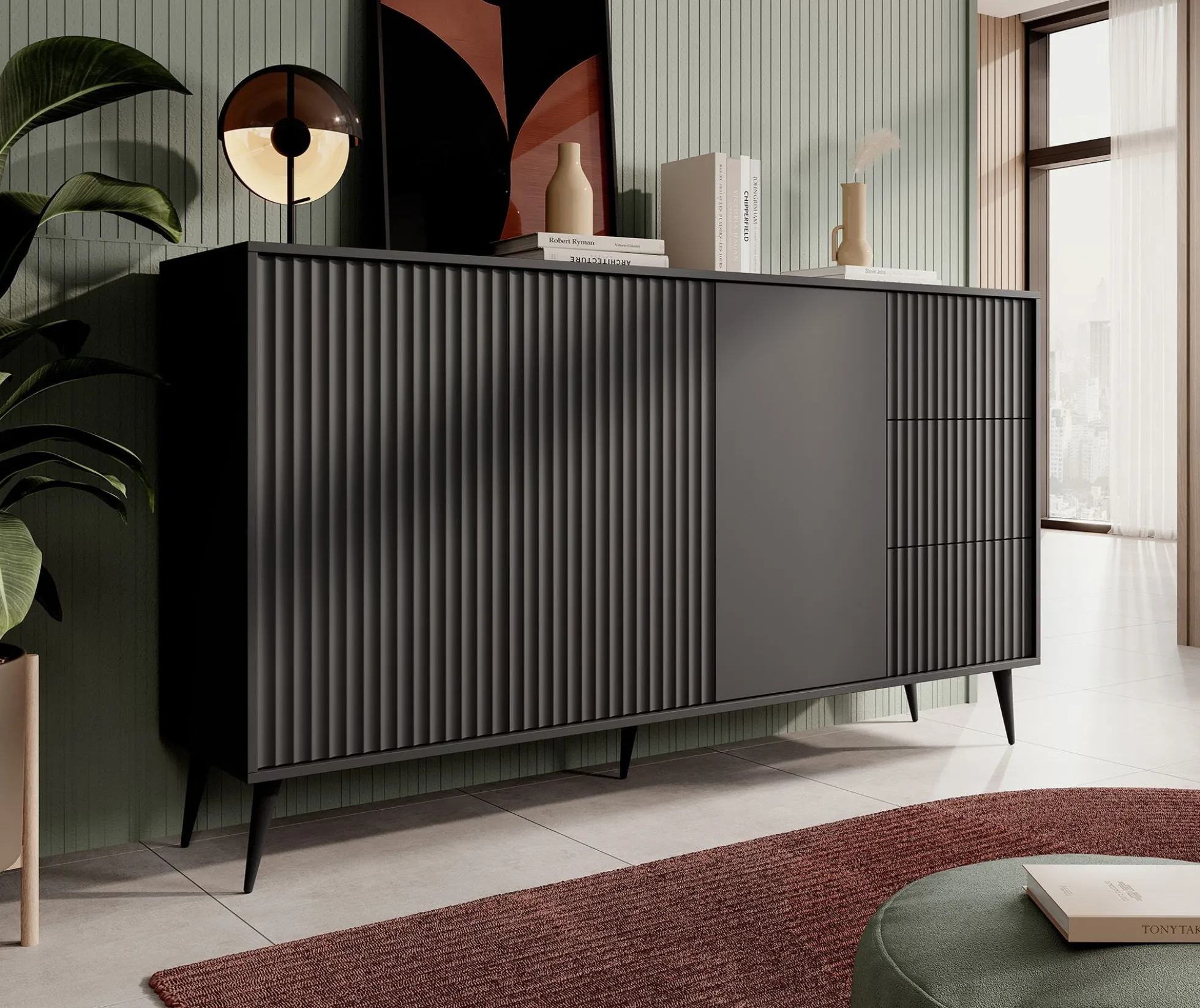 Winq - Dressoir - Antraciet - 179x40x98 cm