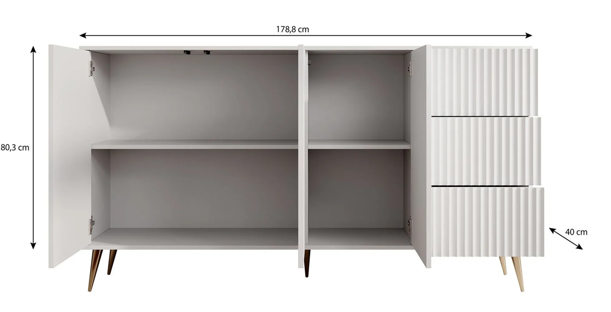 Winq - Dressoir - Antraciet - 179x40x98 cm