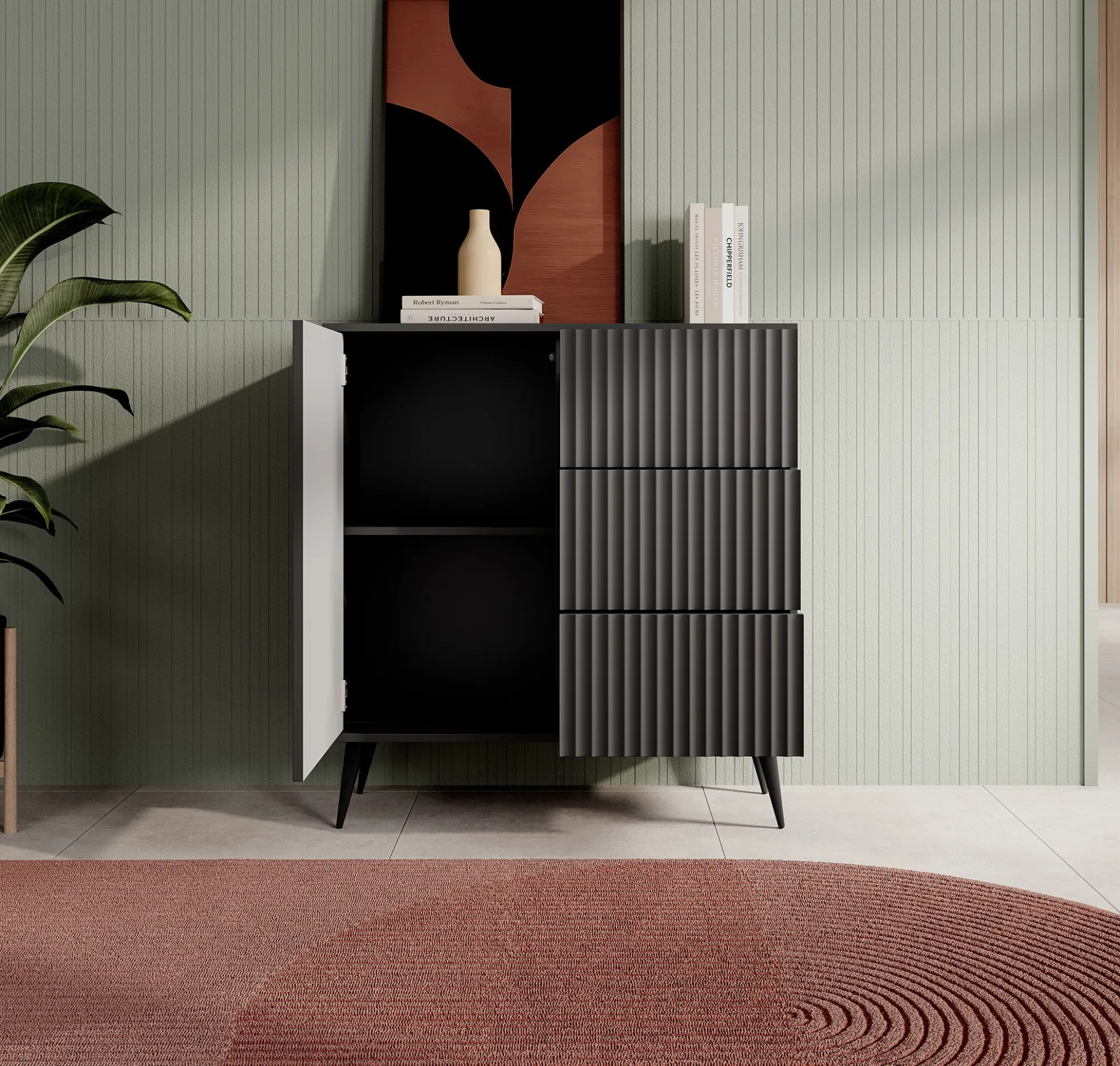 Winq - Dressoir - Antraciet - 90x40x98 cm