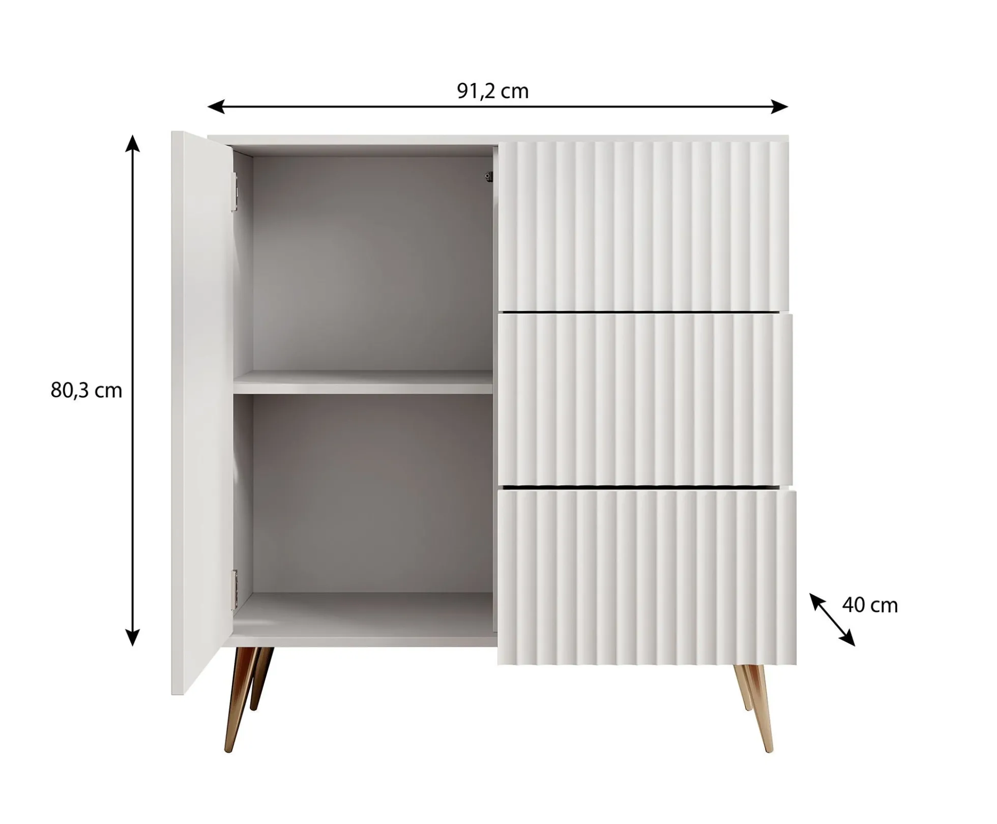 Winq - Dressoir - Antraciet - 90x40x98 cm