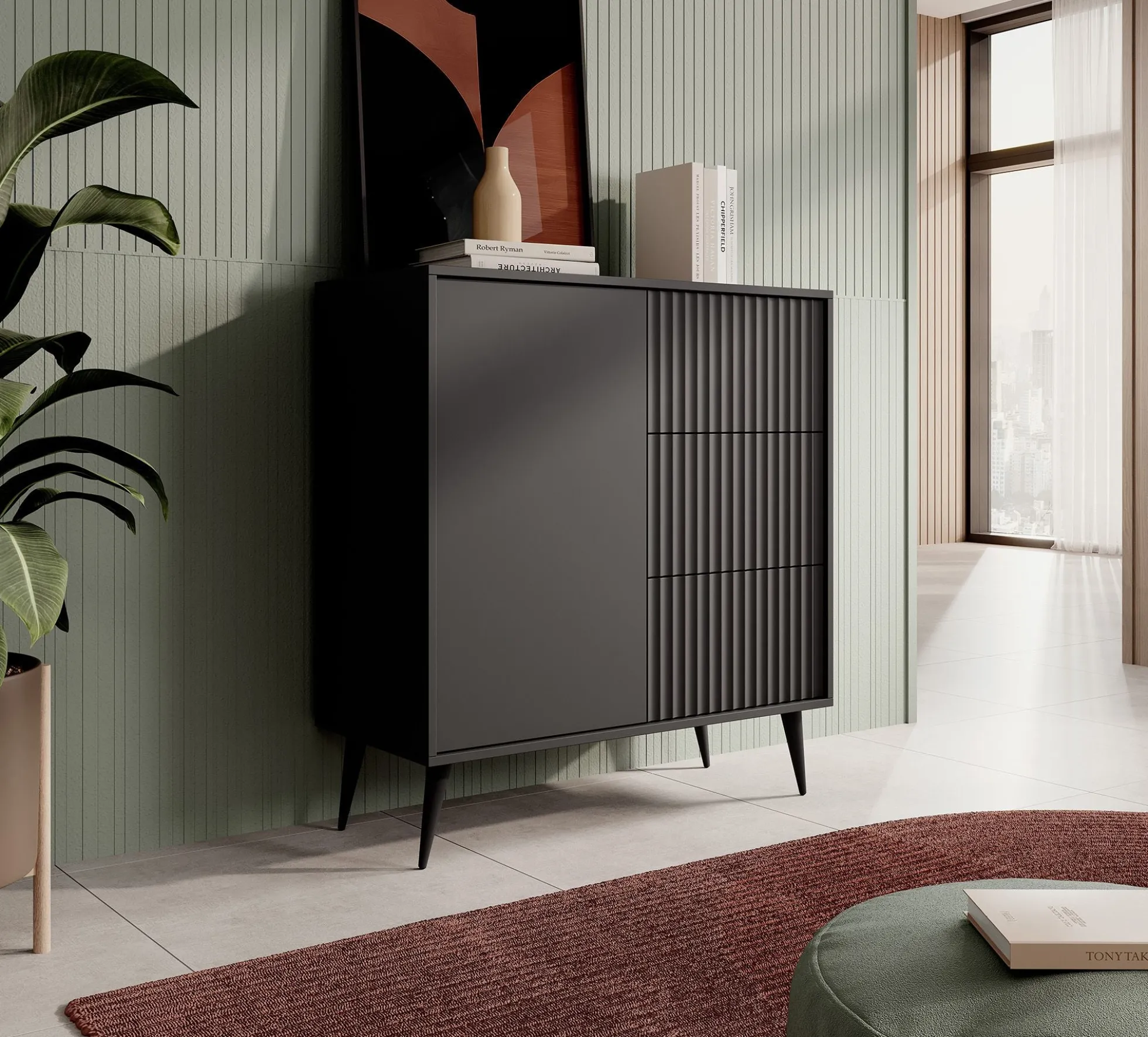 Winq - Dressoir - Antraciet - 90x40x98 cm