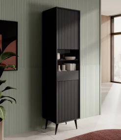Winq - Vitrinekast - Antraciet - 47x40x193 cm